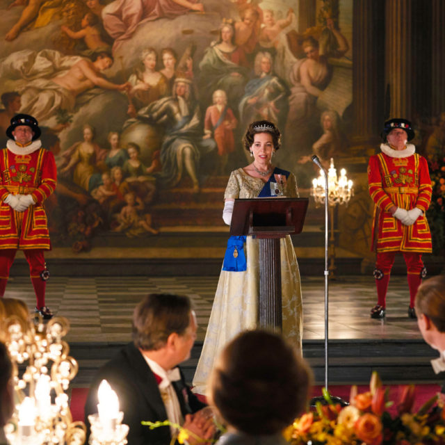 The Crown (2016) filming in the Old Royal Naval College Painted Hall